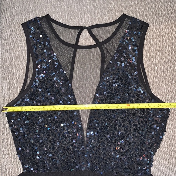 Forever 21 Black Sequin Mesh Skater Dress Sz S - Picture 9 of 10